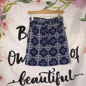 Navy blue skirt with white designs